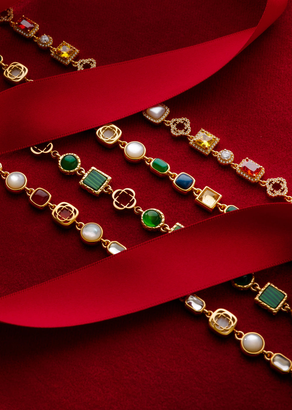 Iced Gemstone Necklace (Gold)