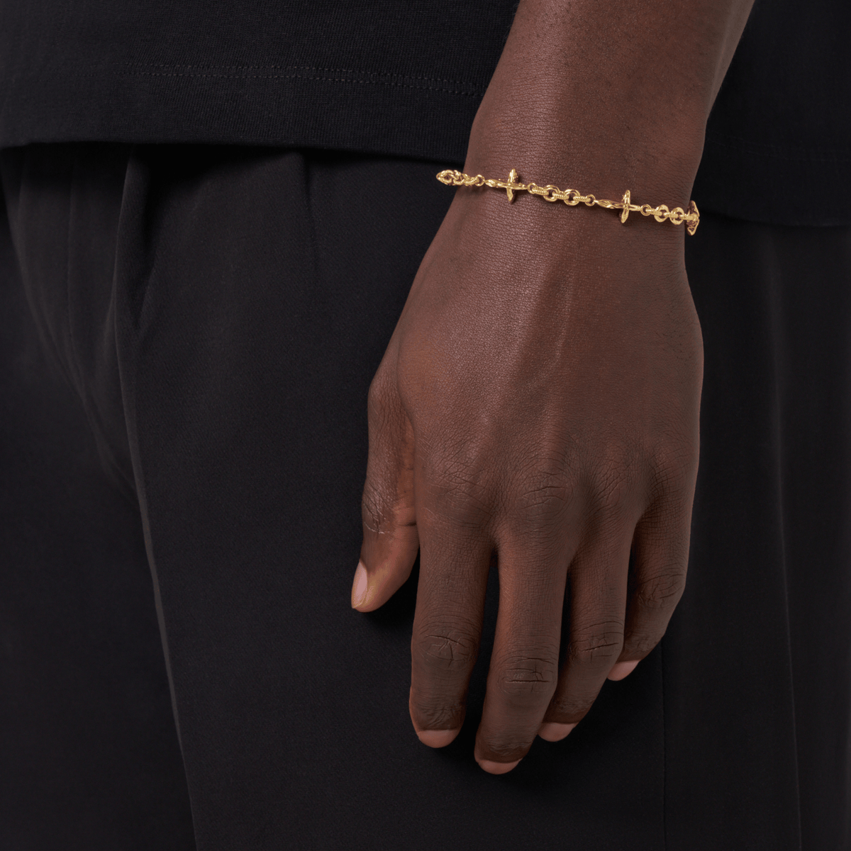 Melted Cross Bracelet (18ct Gold) | Sterling Silver