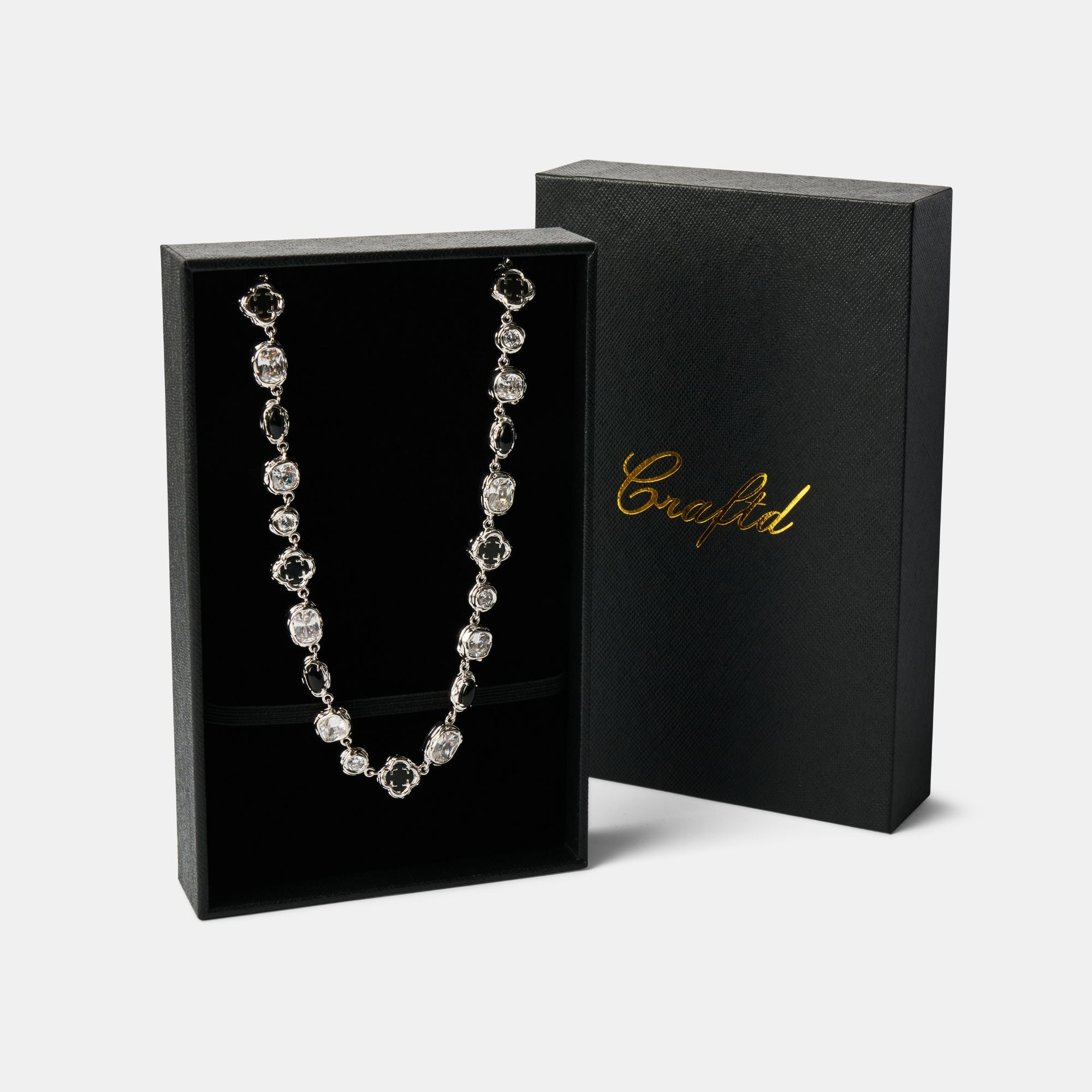 Onyx Gemstone Necklace (Silver)