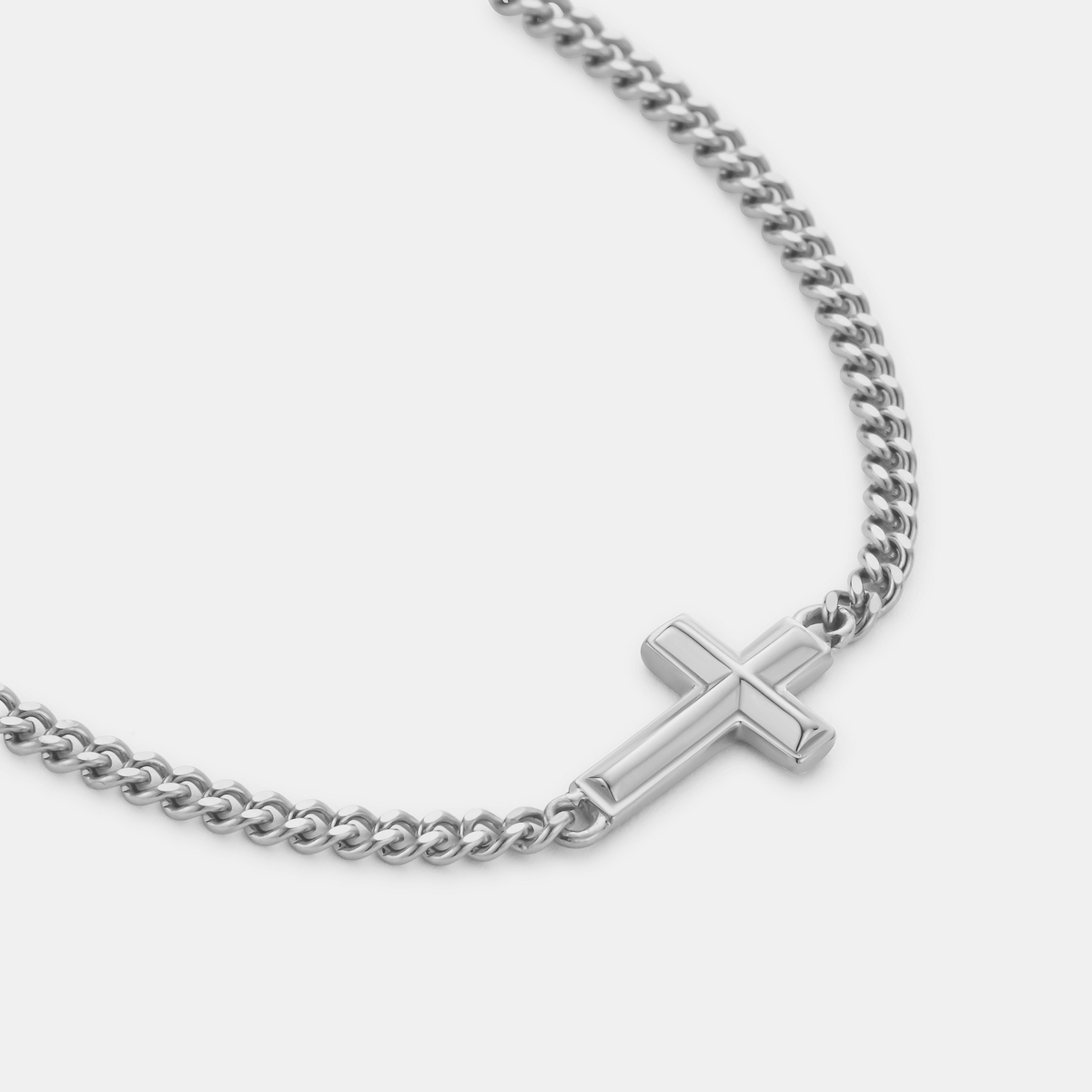Cross Bracelet (Silver) 2mm