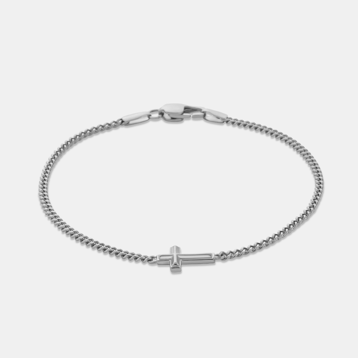 Cross Bracelet (Silver) 2mm