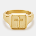 Cross Signet Ring (Gold)