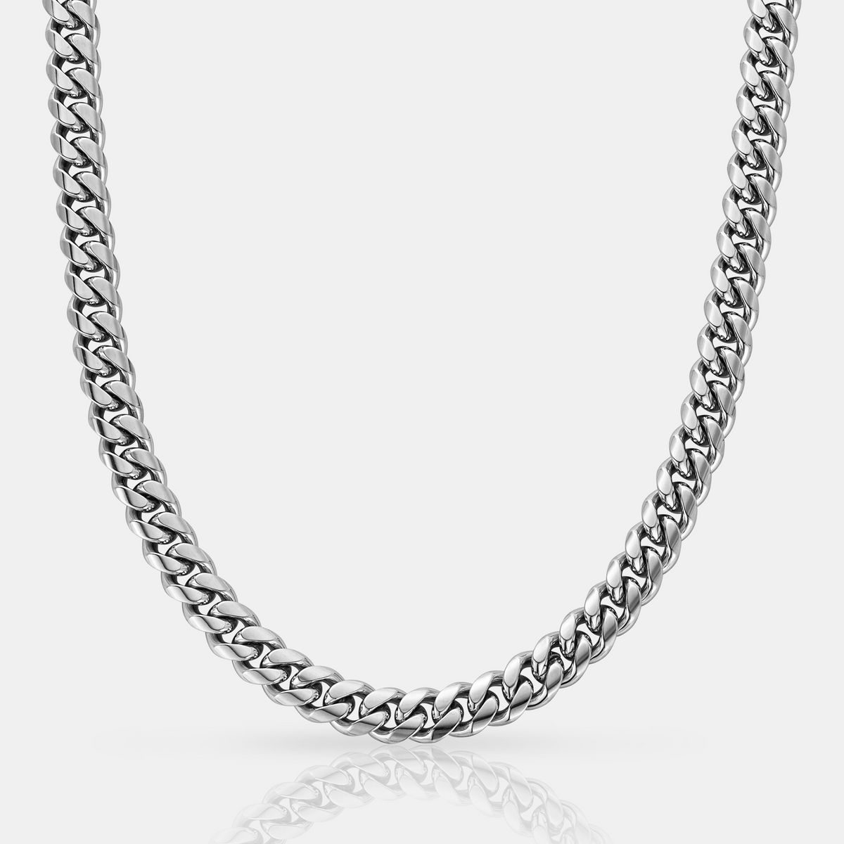 Silver 8MM Cuban Link Chain | CRAFTD London