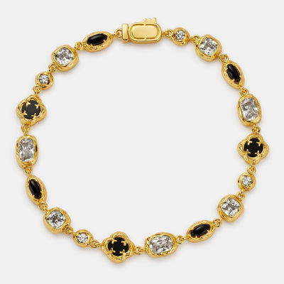Melted Onyx Gemstone Bracelet (Gold)