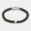 Onyx Bead Lock Bracelet (Silver)