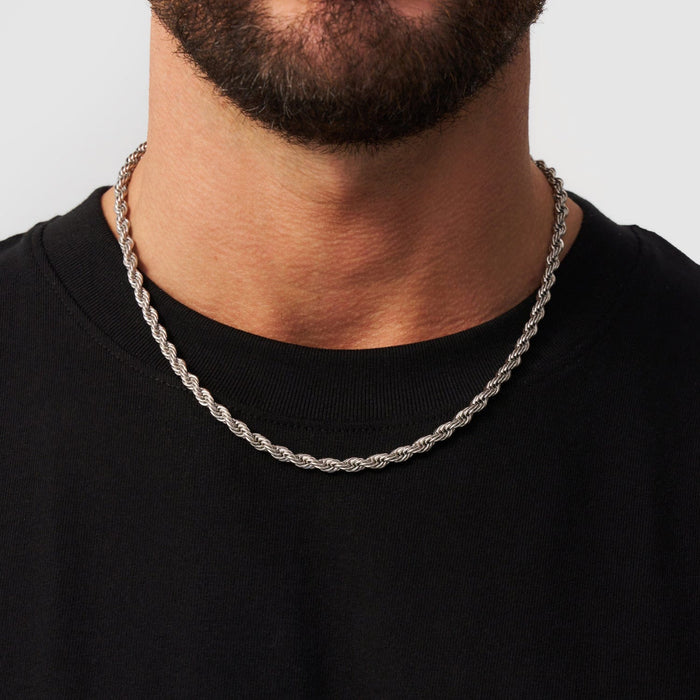 Silver Rope Chain | 5mm Rope Chain | CRAFTD London