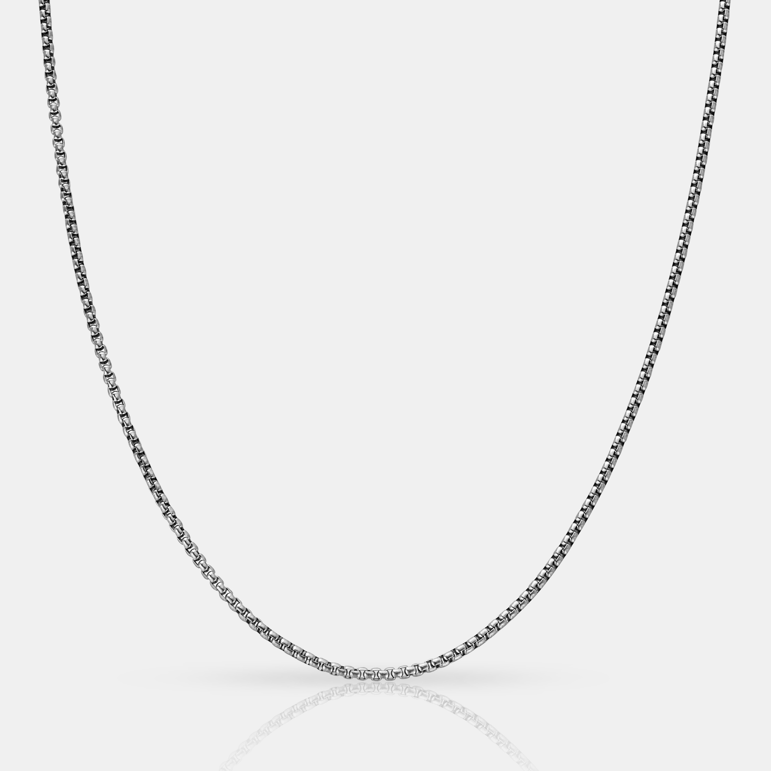 Cadena de caja redonda (plata) de 2 mm