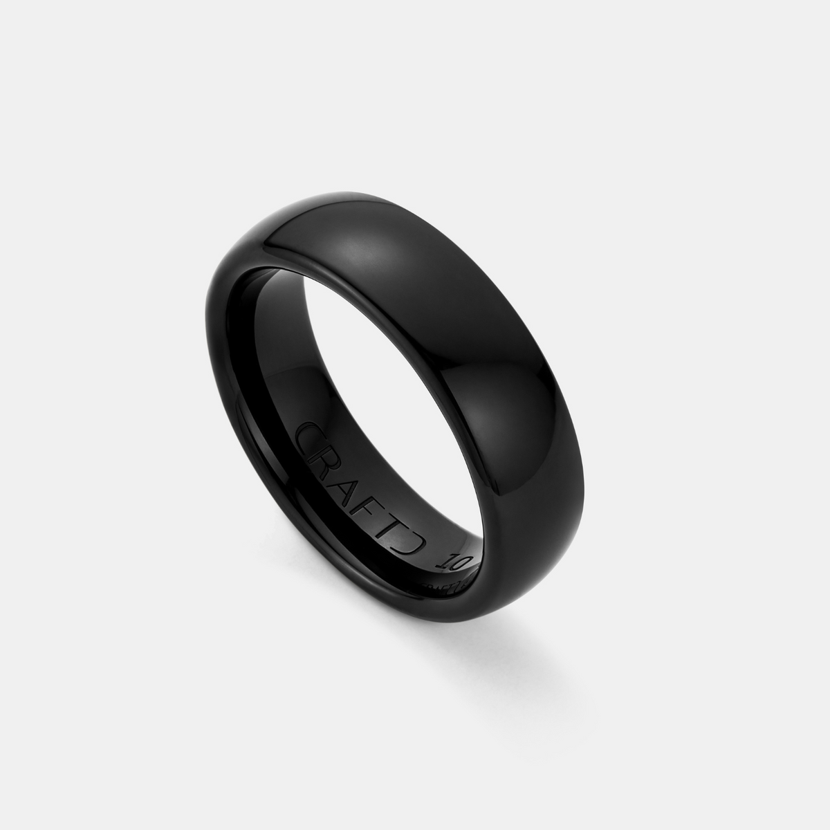 Rounded Ring (Black) 7mm | Tungsten