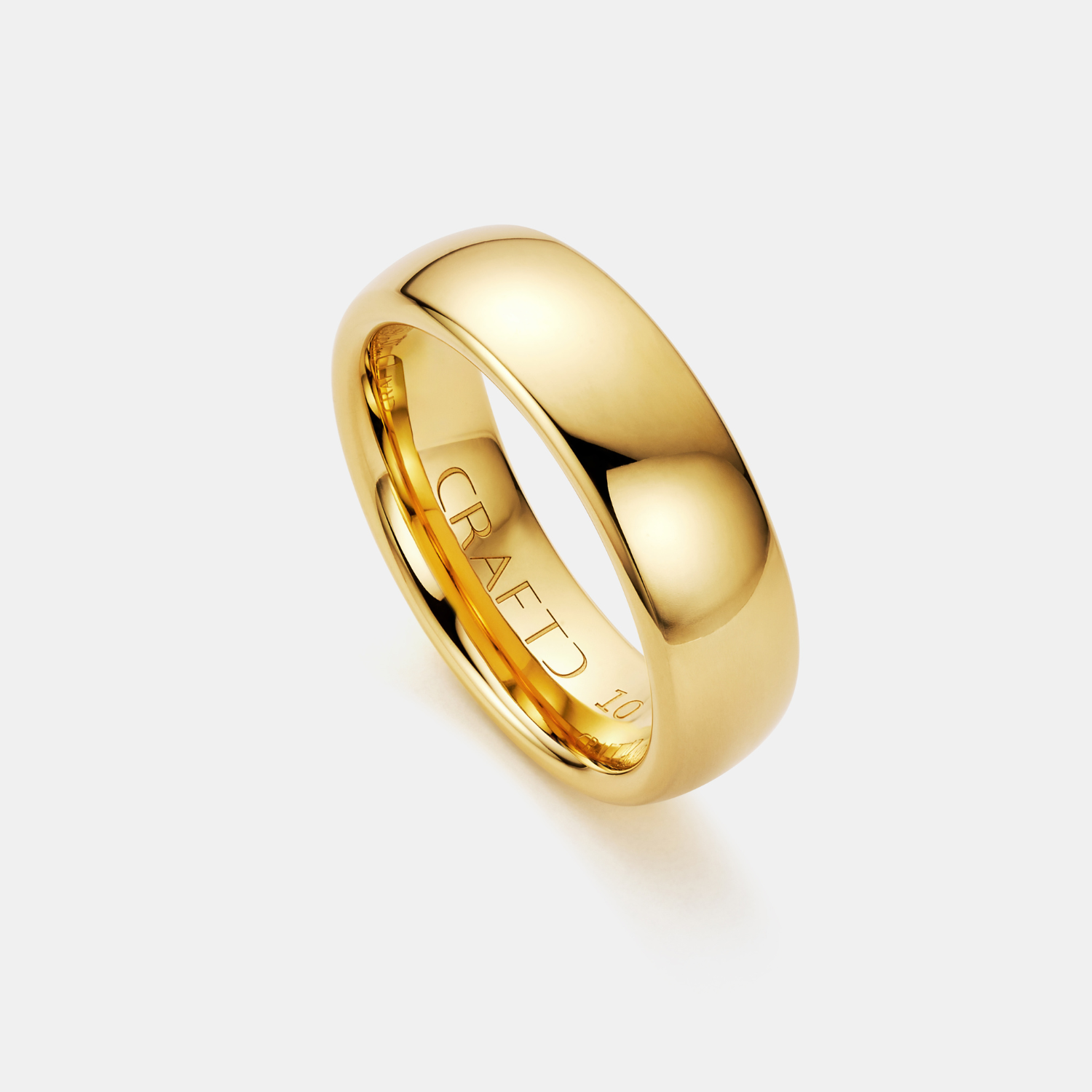 18ct Gold Men's Rounded Wedding Ring 7mm | Tungsten | CRAFTD