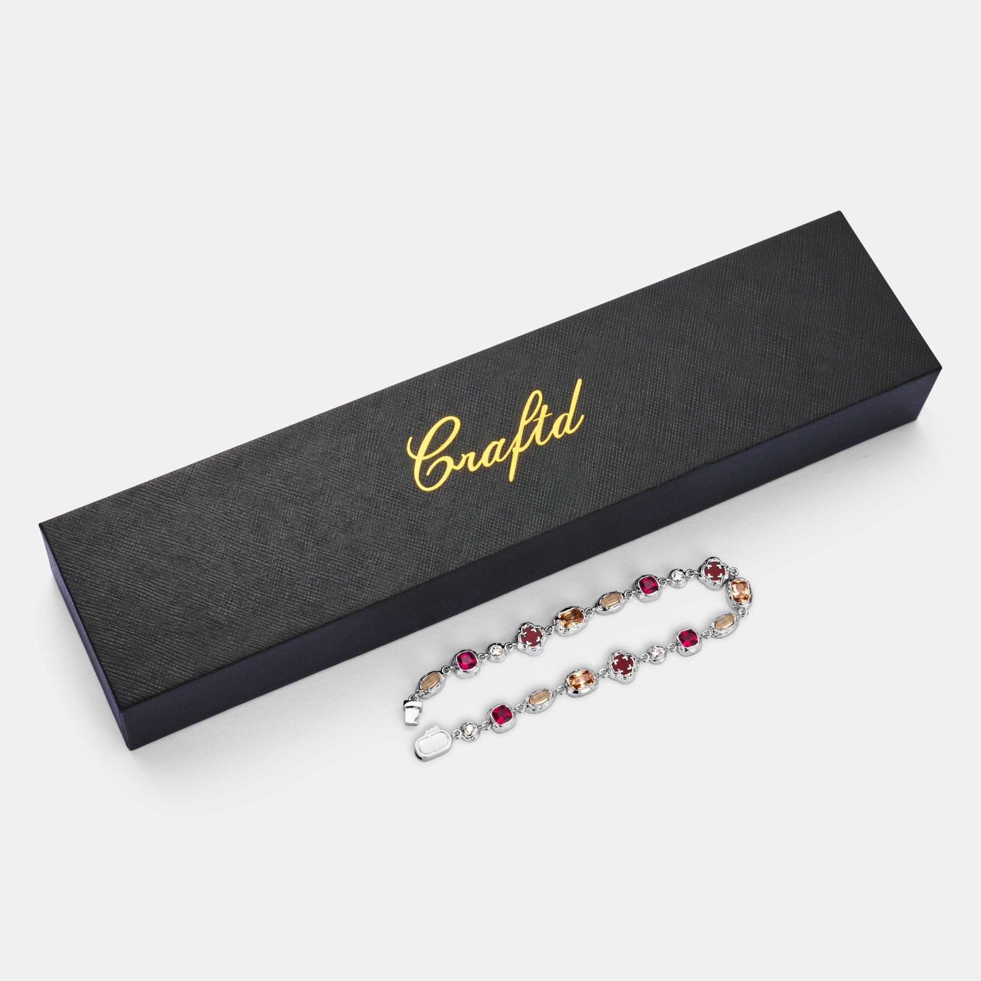 Melted Ruby Gemstone Bracelet (Silver)