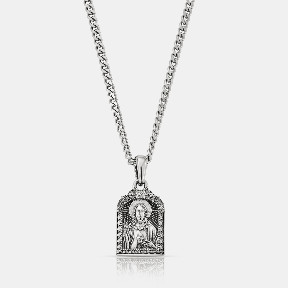 Sacred Heart Jesus (Silver)