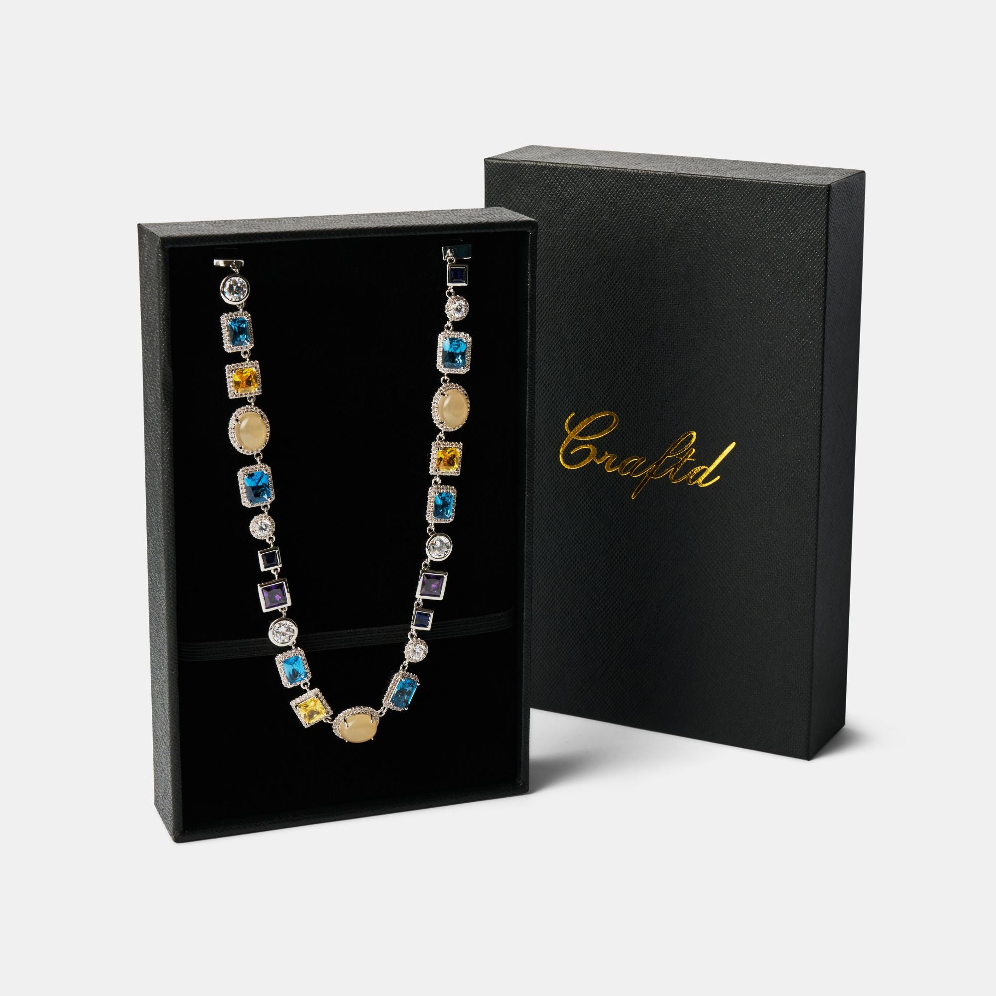 Sapphire Gemstone Necklace (Silver)