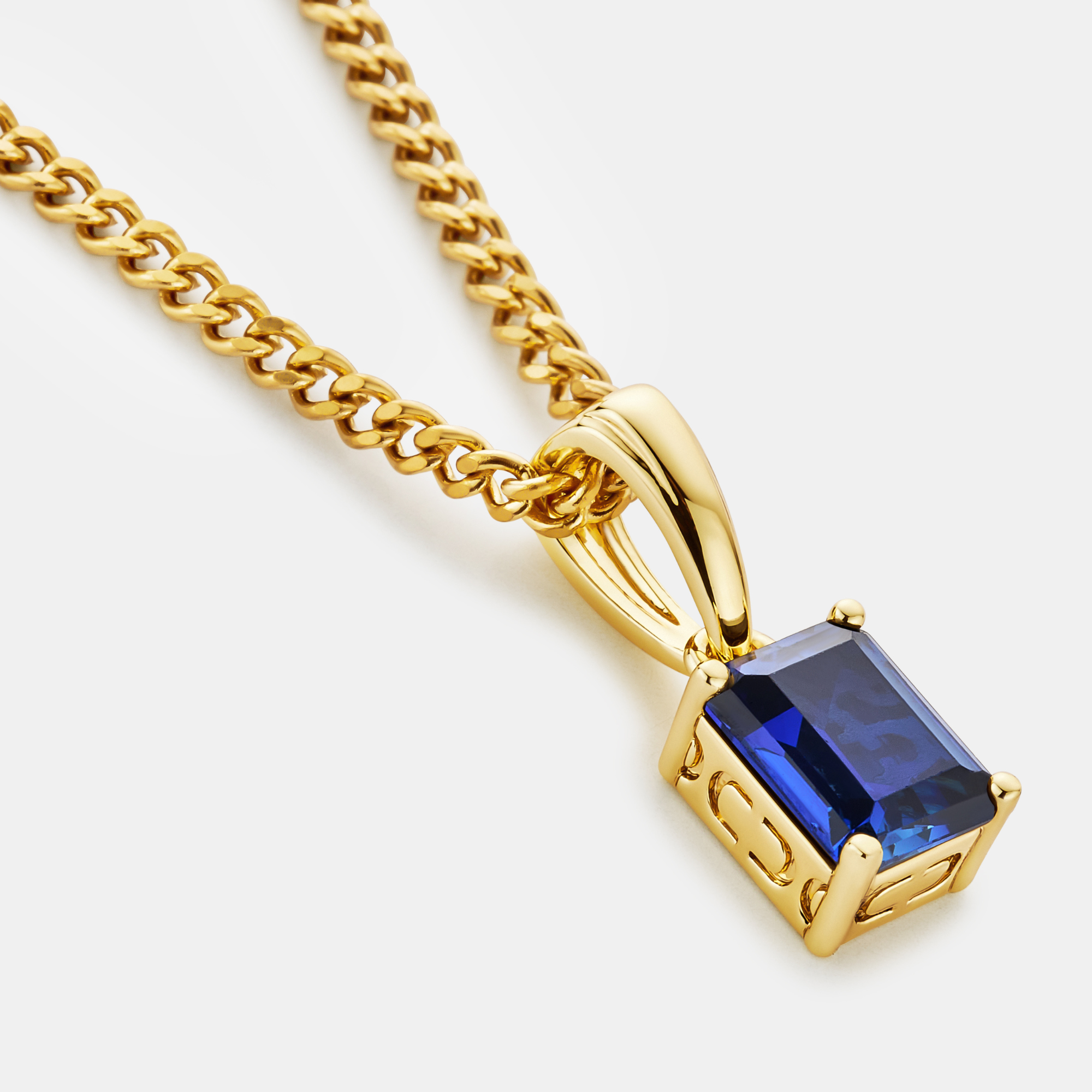 Sapphire Stone Pendant (Gold)