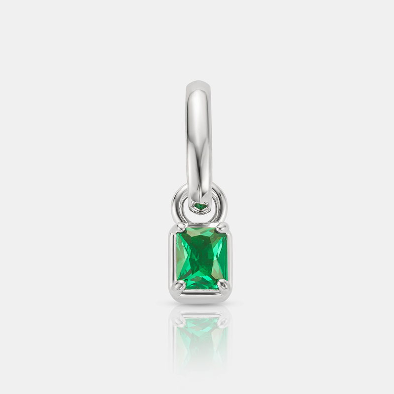 Mini Emerald Rectangle (Silver)