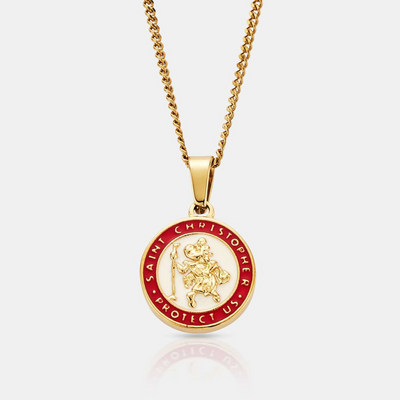 Enamel St. Christopher + Chain