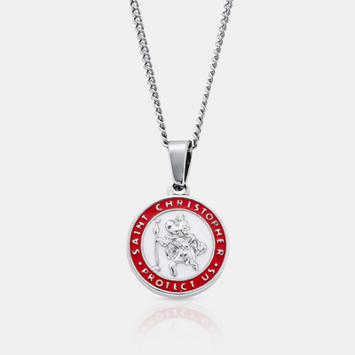 Enamel St. Christopher + Chain