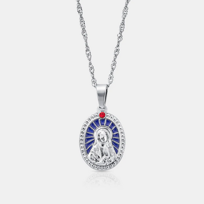 Enamel Virgin Mary + Chain
