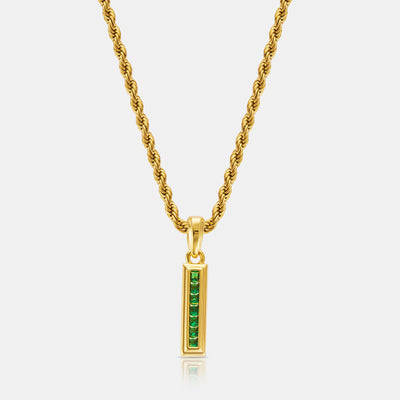 Mini Emerald Stone Totem (Gold)