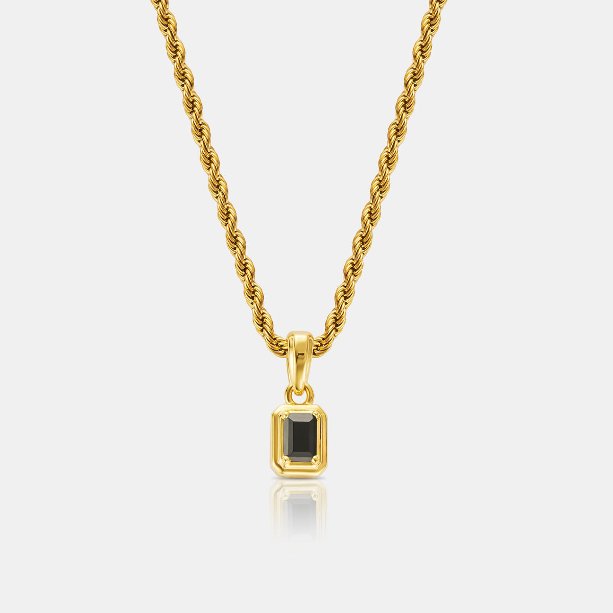 Mini Onyx Stone Rectangle (Gold)
