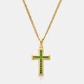Emerald Stone Cross (Gold)