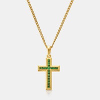 Emerald Stone Cross (Gold)