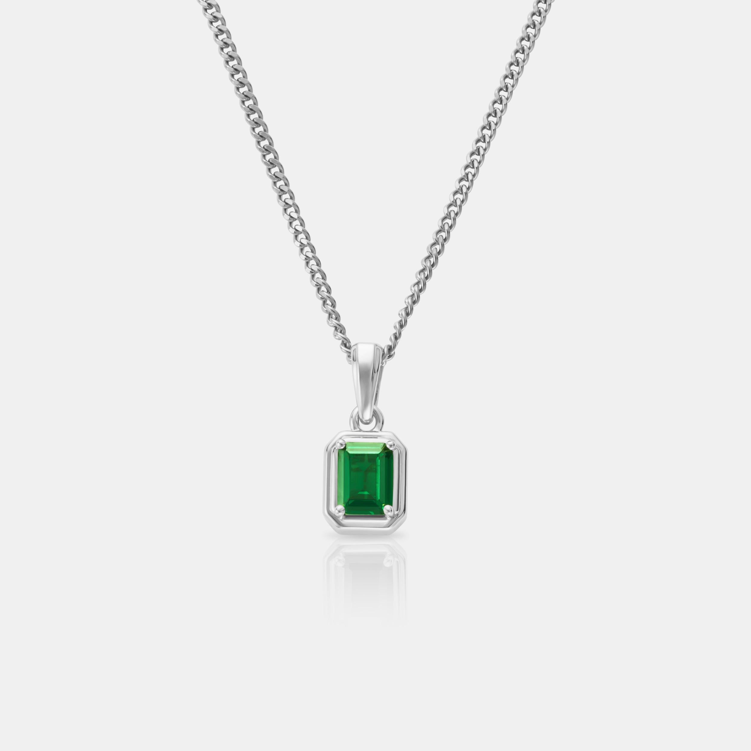 Emerald Stone Rectangle (Silver)