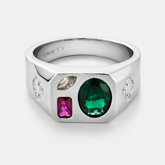 Tri Stone Ring (Silver)