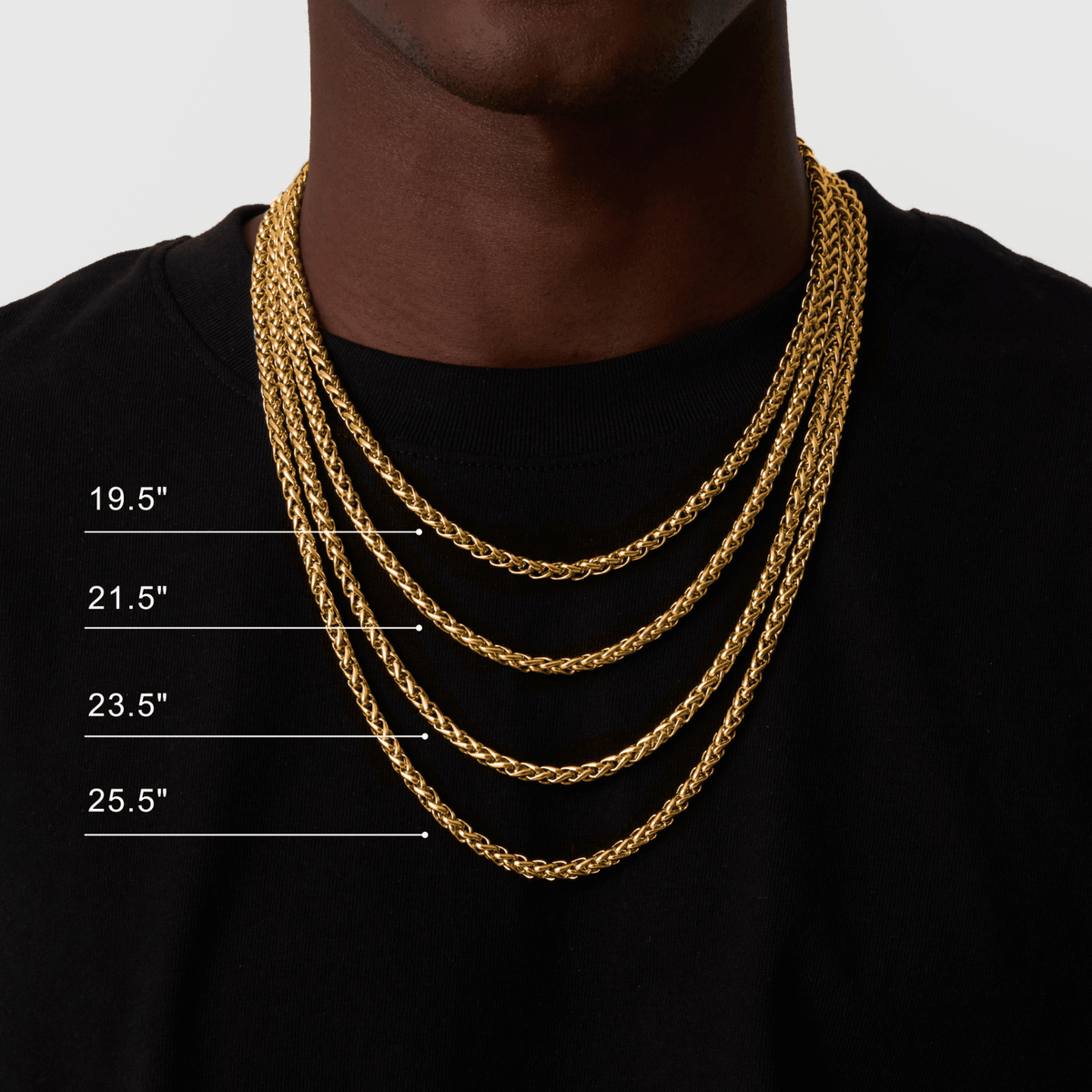 Wheat Chain | Gold Wheat Chain (5mm) | CRAFTD London