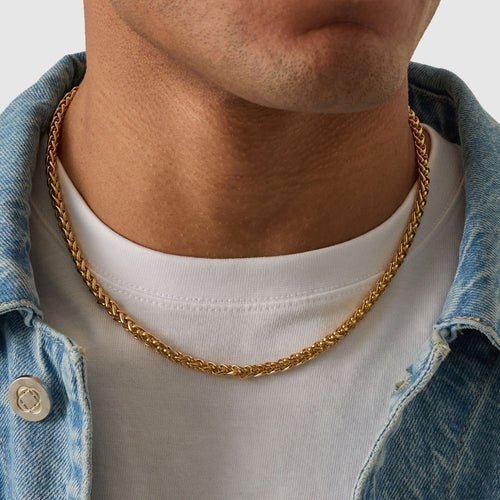 Wheat Chain | Gold Wheat Chain (5mm) | CRAFTD London