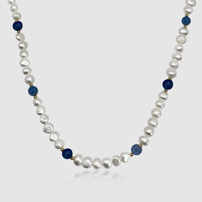 Cobalt Blue - Real Pearl Necklace