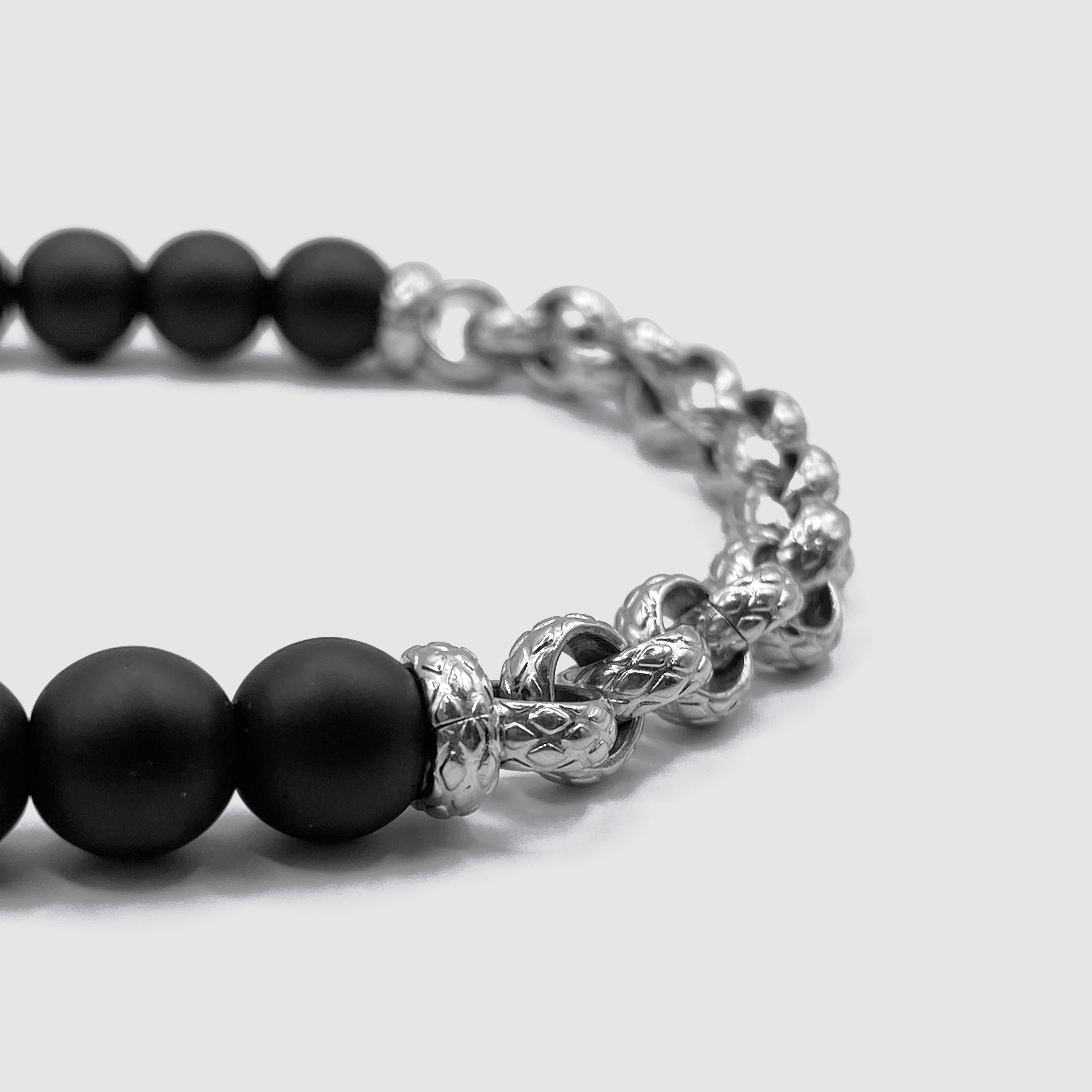 Chained Bead Bracelet (Silver)