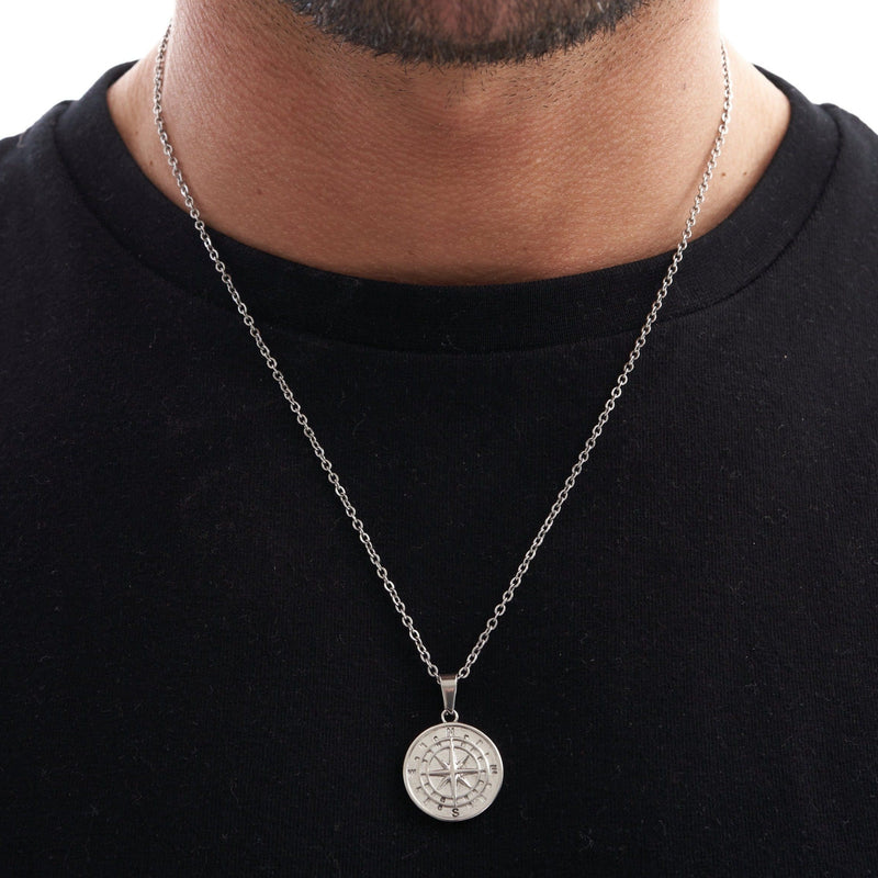 Compass Pendant | Compass Necklace Silver | CRAFTD London
