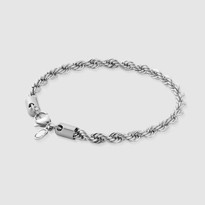 Pulsera de cuerda (plata) 5 mm 
