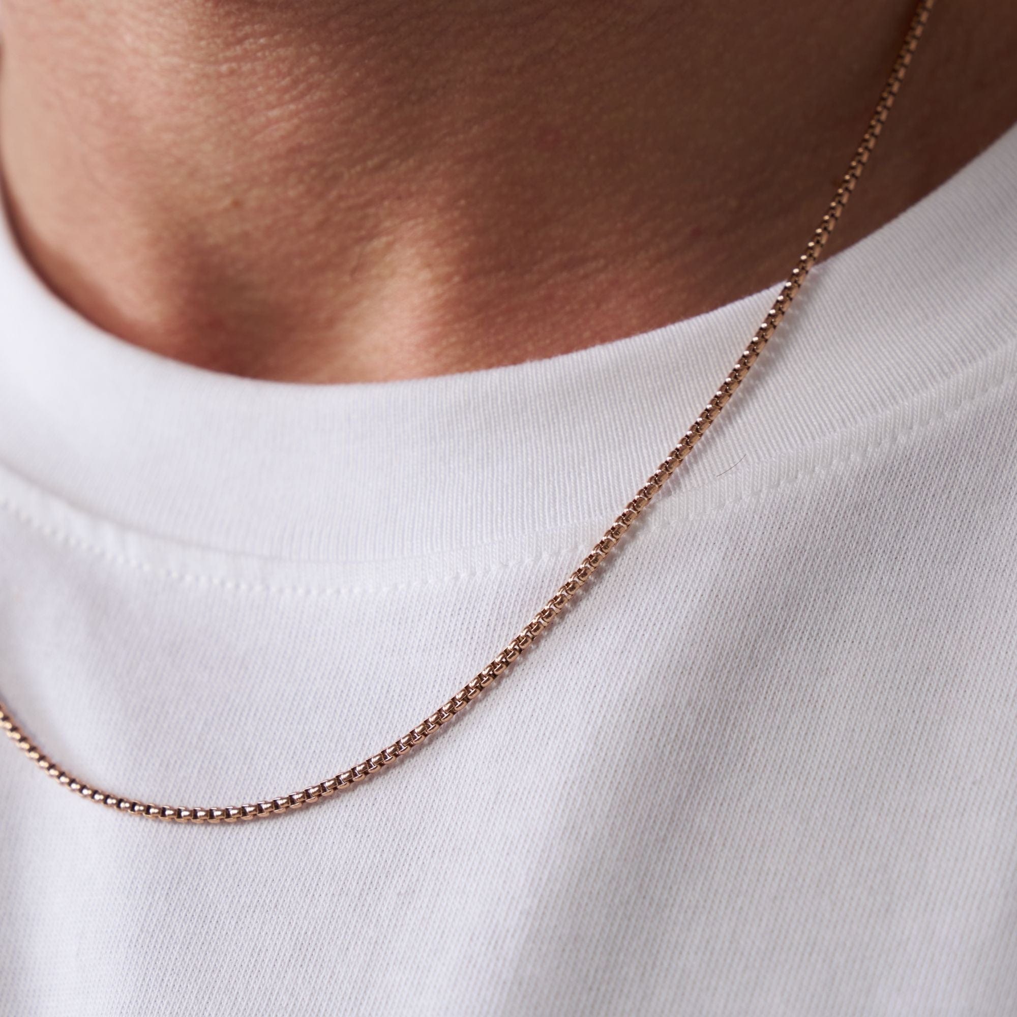 Men's Round Box Chain 2mm (Rose Gold)