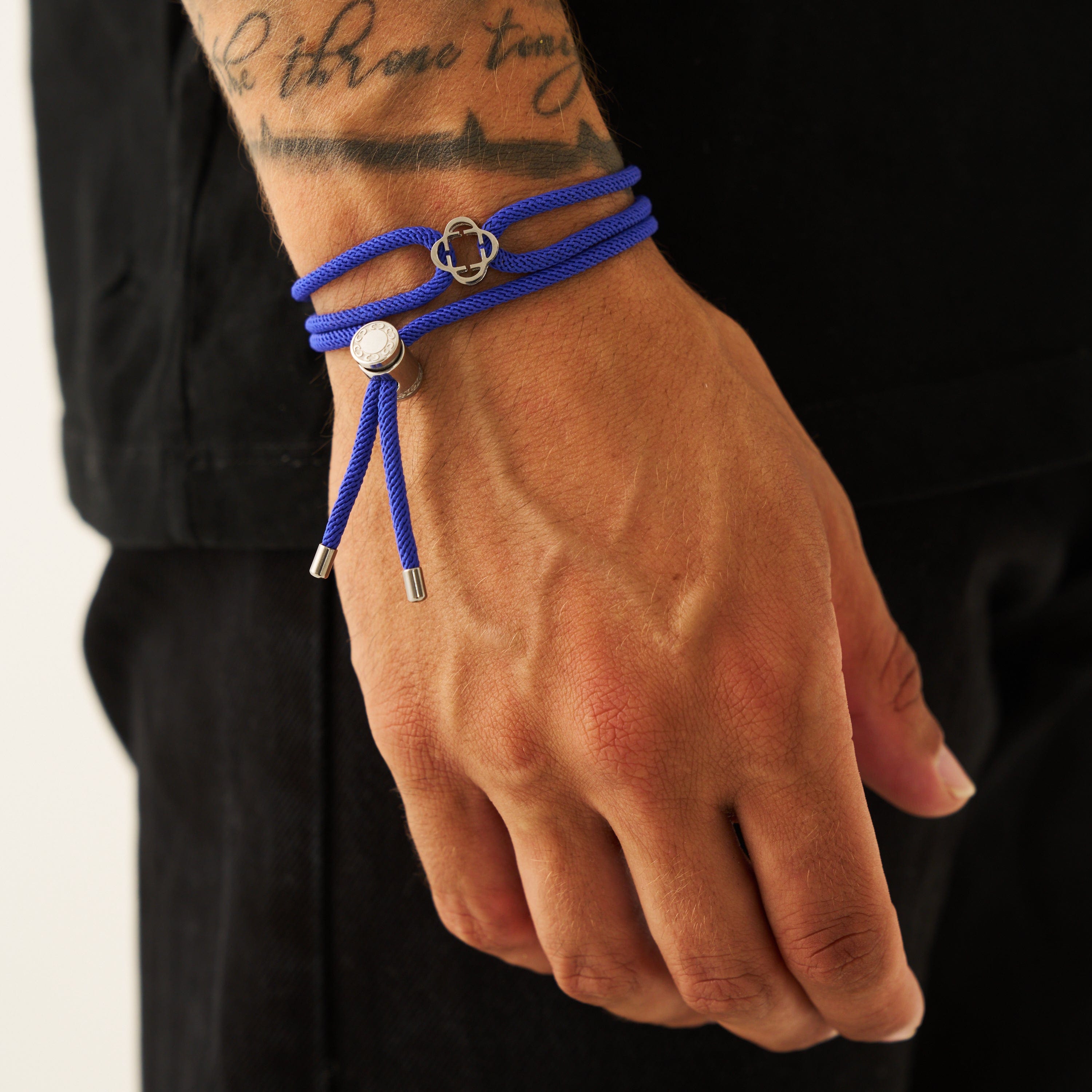 Cobalt Blue Cord Bracelet (Silver)