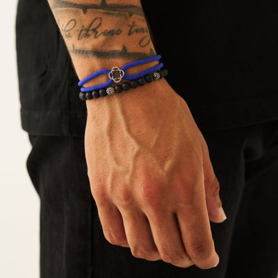 Cobalt Blue Cord Bracelet (Silver)