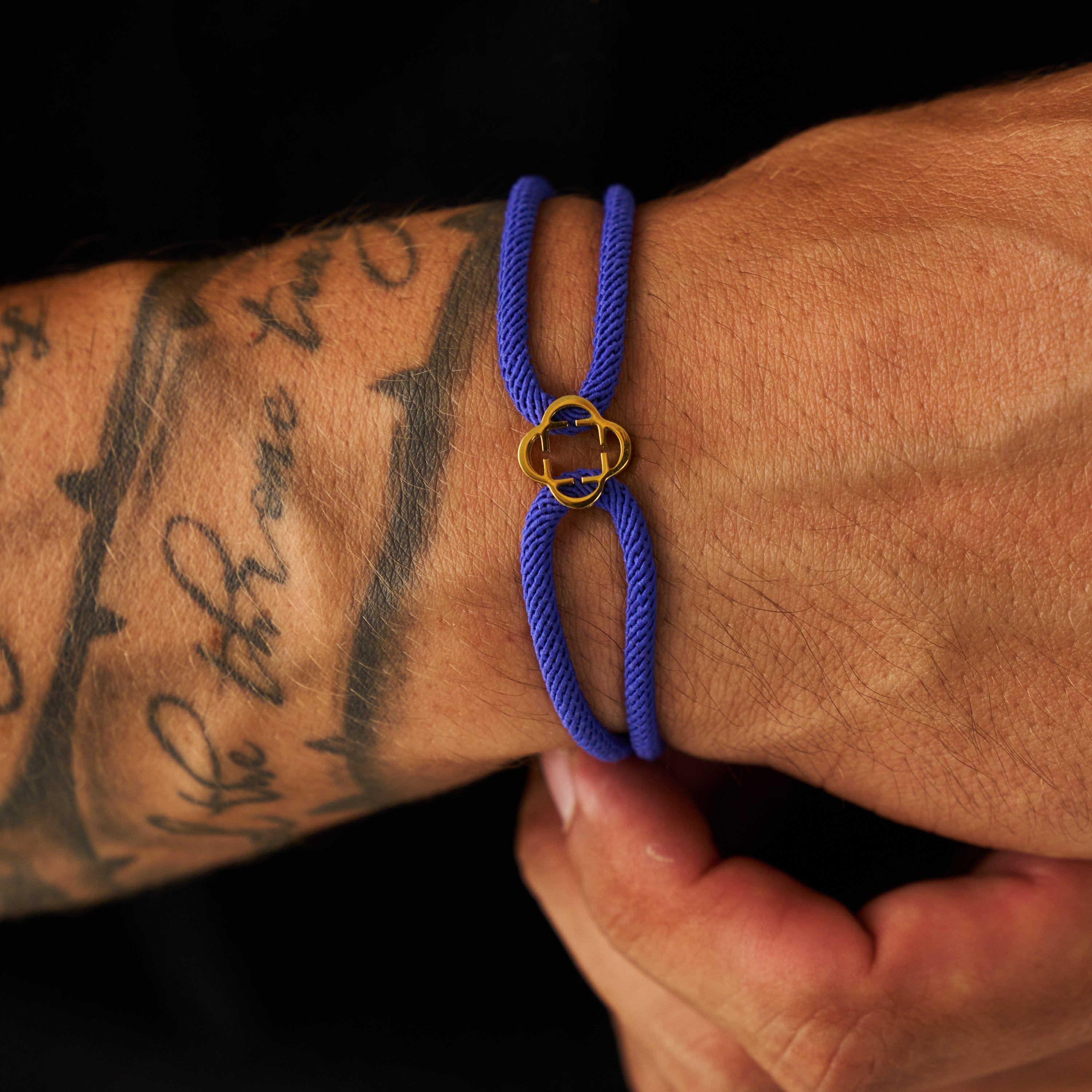 Cobalt Blue Cord Bracelet (Gold)