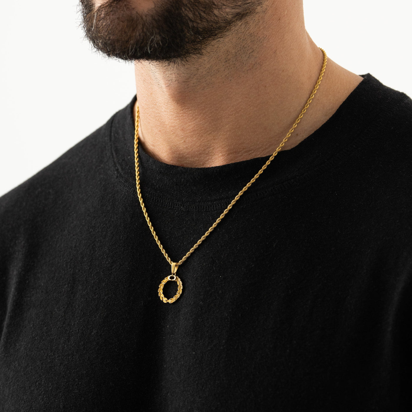 Victory Laurel Wreath Men's Pendant Necklace (Gold) CRAFTD London