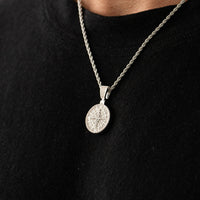 Iced Compass Pendant (Silver)