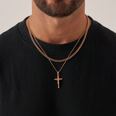 Crucifix and Cuban Set (Rose Gold)