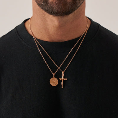 Compass x Crucifix Set (Rose Gold)