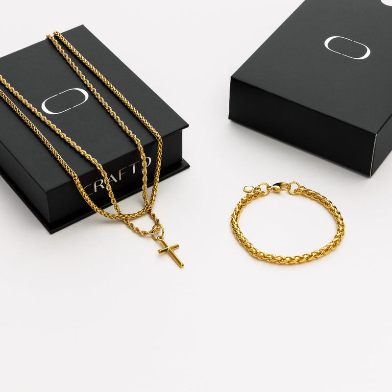 Amelia Cross Necklace Gift Set, Gold