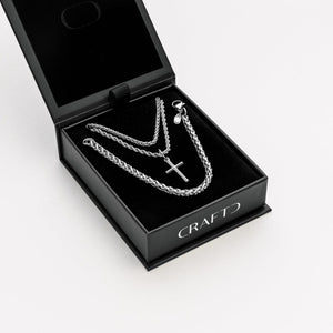 Set de regalo con cruz (plata)