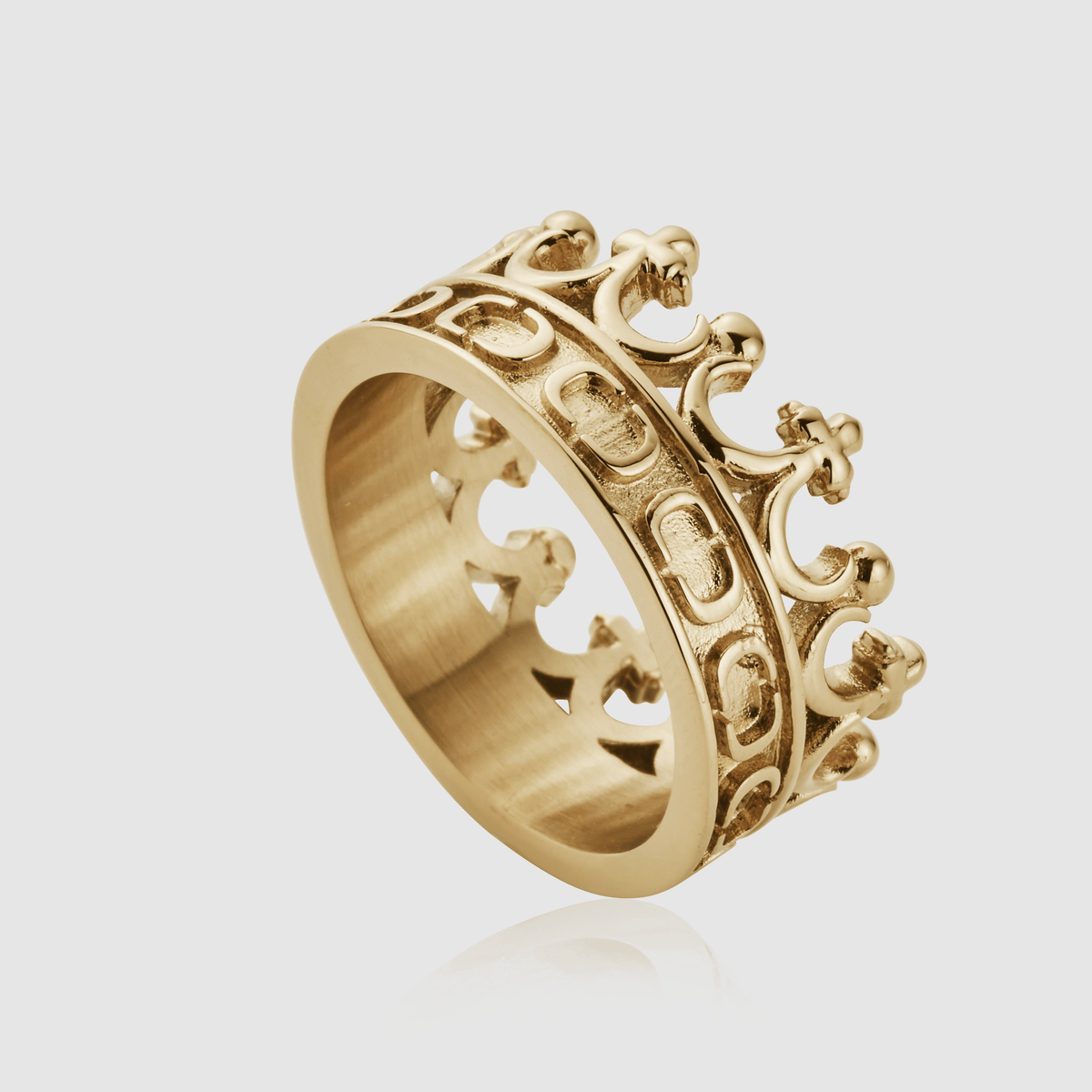 Mens gold 2025 crown ring