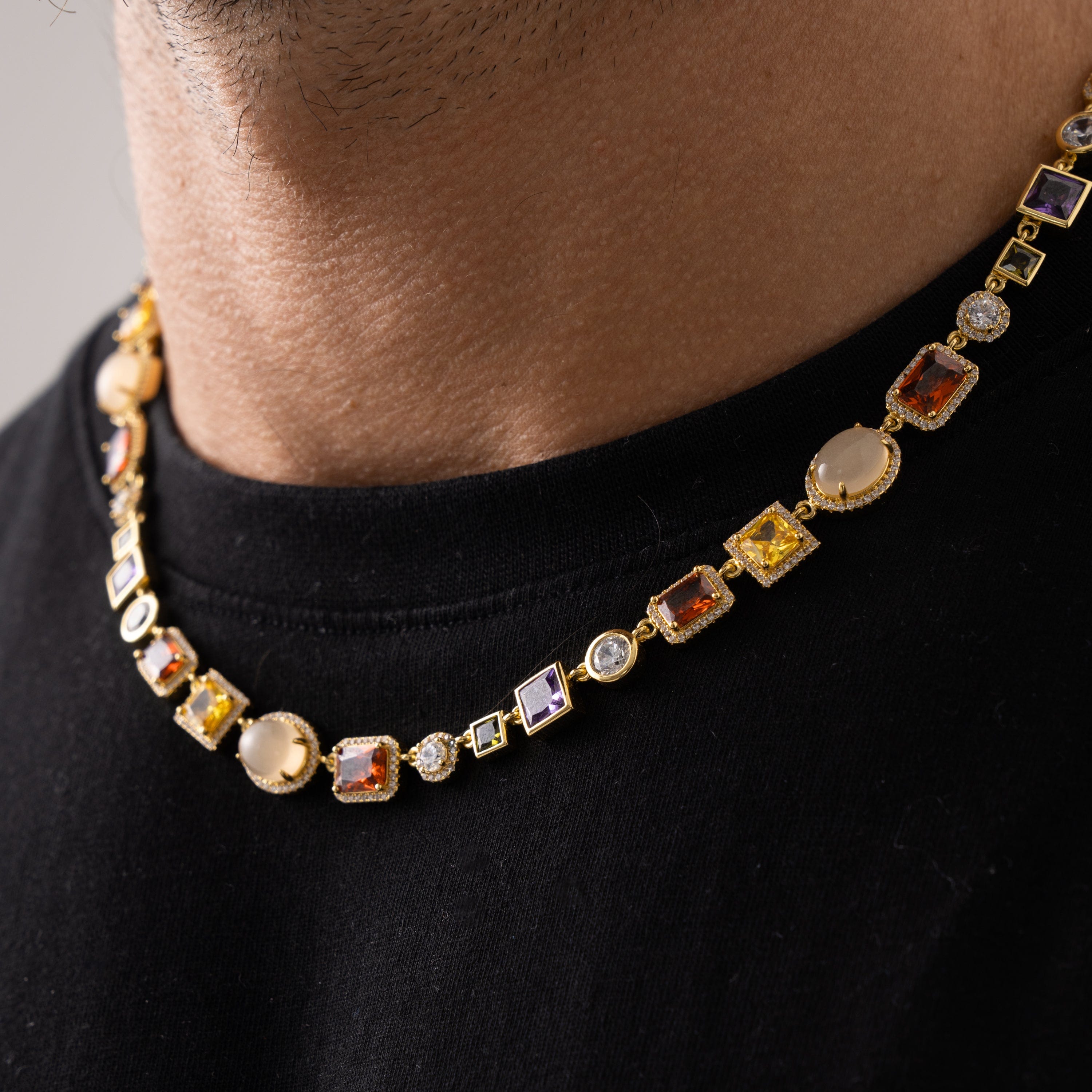 Gemstone Necklace (Gold)