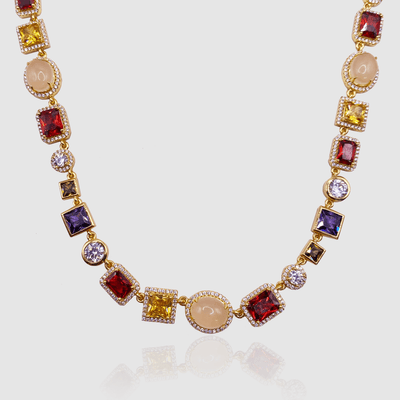 Gemstone Necklace (Gold)