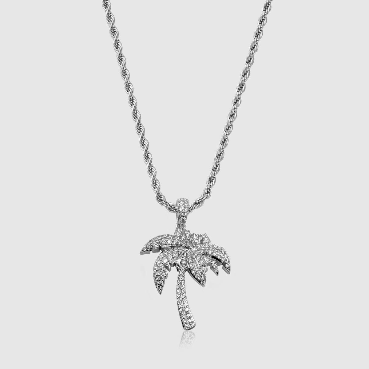 Silver Iced Palm Tree Pendant CRAFTD London