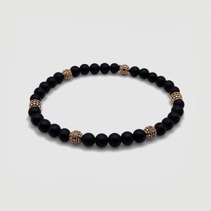 Pulsera de piedra ónix mate (oro)