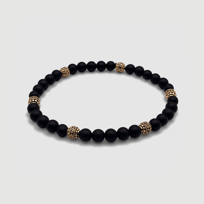 Matte Onyx Stone Bracelet (Gold)