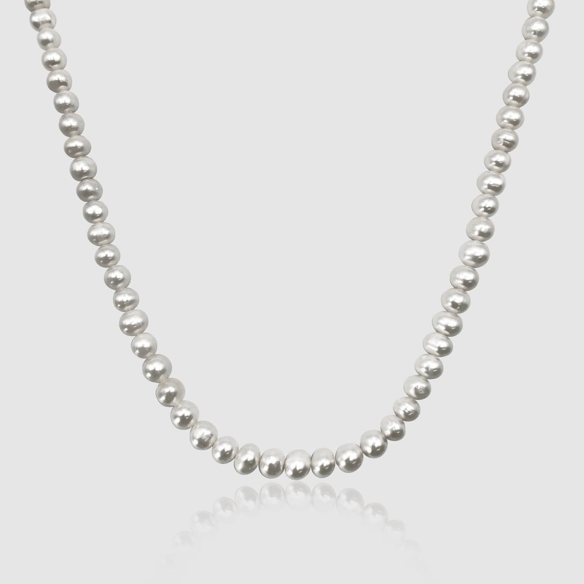 CRAFTD London ネックレス ICED BEADED REAL PEARL NECKLACE Diamond Bead Pearl Necklace (Silver) | CRAFTD London